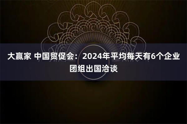 大赢家 中国贸促会：2024年平均每天有6个企业团组出国洽谈